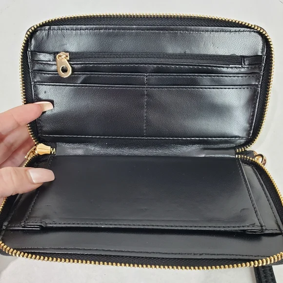 Dune London Wallet Wristlet, Leopard Print, Calf Hair, Strap, Gold Hardware - Picture 3 of 10